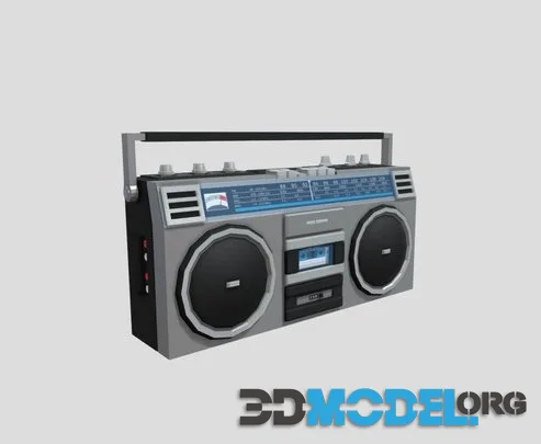 Retro Cassette Player Low Poly (PBR)