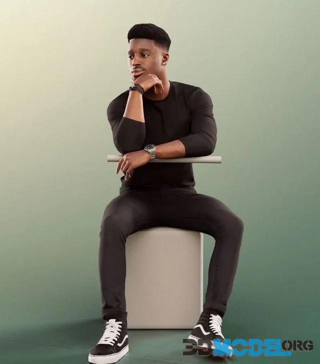 Sitting Black Man (PBR)