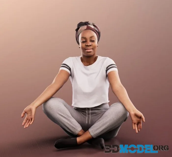 Sitting Black Woman Meditation (PBR)
