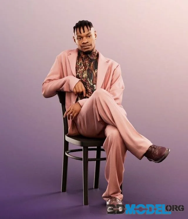 Sitting Elegant Black Man (PBR)