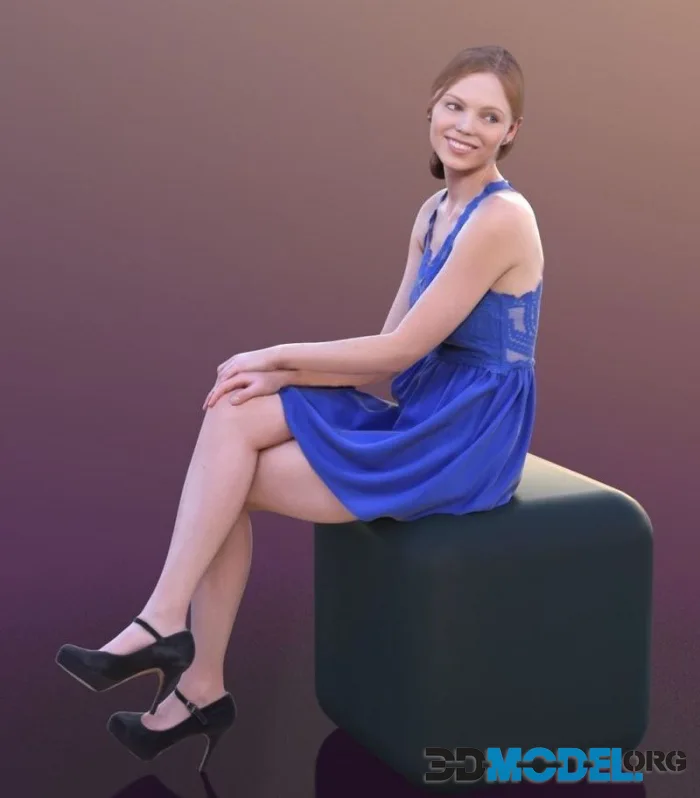 Sitting Elegant Girl (PBR)