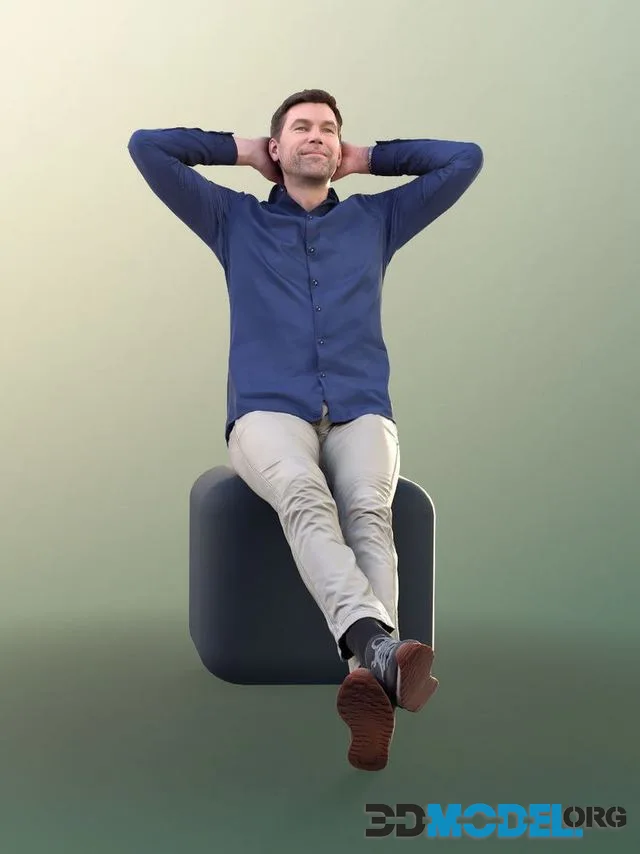 Sitting Man With Arms Behind His Head (PBR)