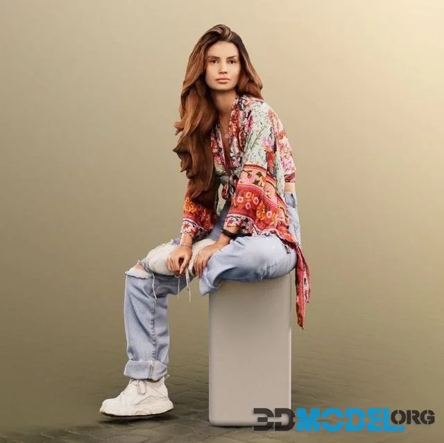 Sitting Mediterranean Woman (PBR)