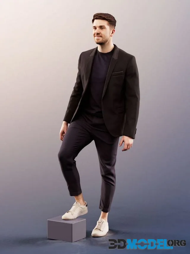 Smiling Guy In A Black Suit Stepping Up (PBR)