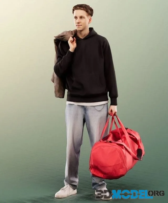 Standing Casual Young Man With Bag (PBR)