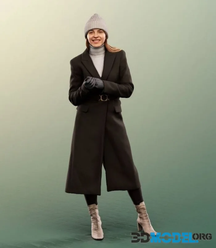 Standing Elegant Woman Winter Outfit (PBR)
