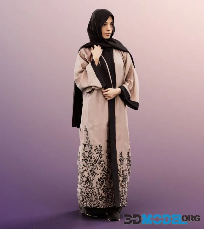 Standing Traditional Muslim Woman (PBR)