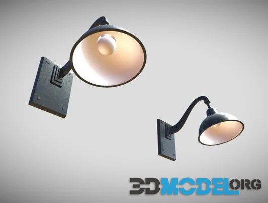 Street Wall Light (Highpoly & Lowpoly) (PBR)