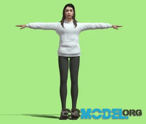 T Pose Rigged Young Girl (PBR)