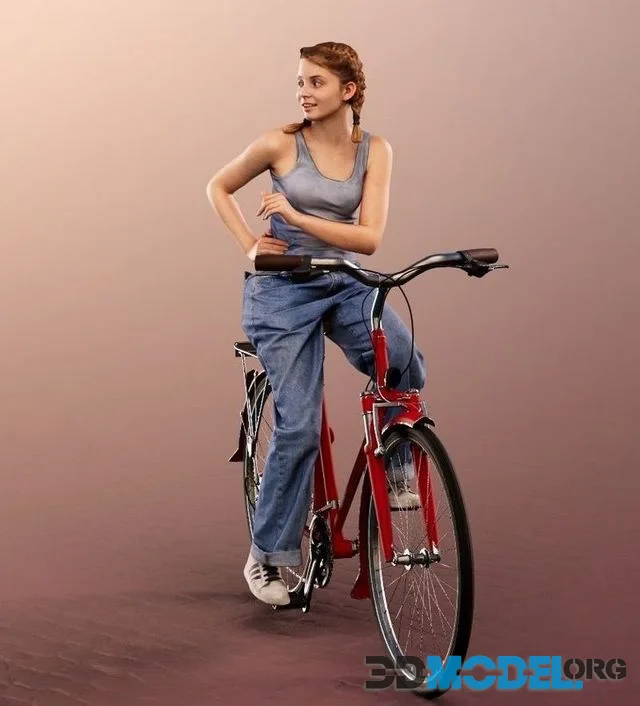 Teenage Girl Cycling (PBR)