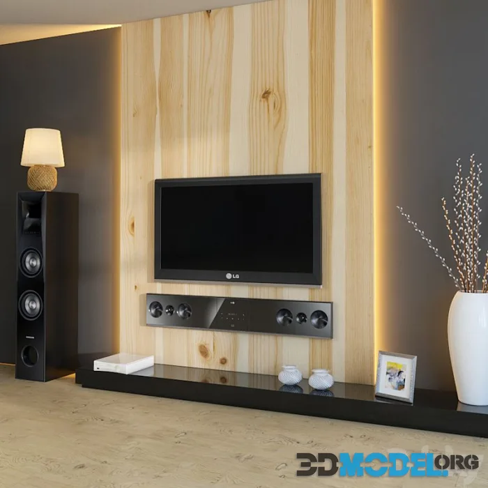 The wall with TV