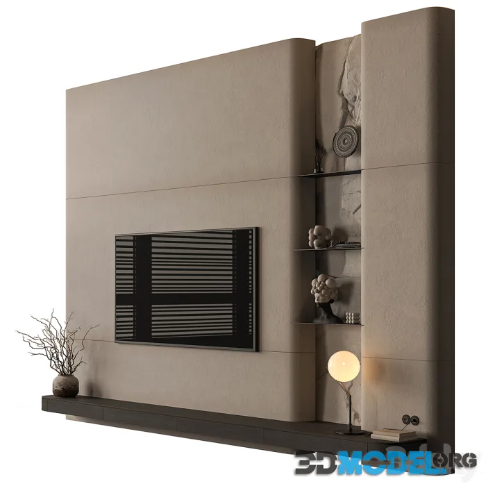 TV Wall Black and Beige - Set 263