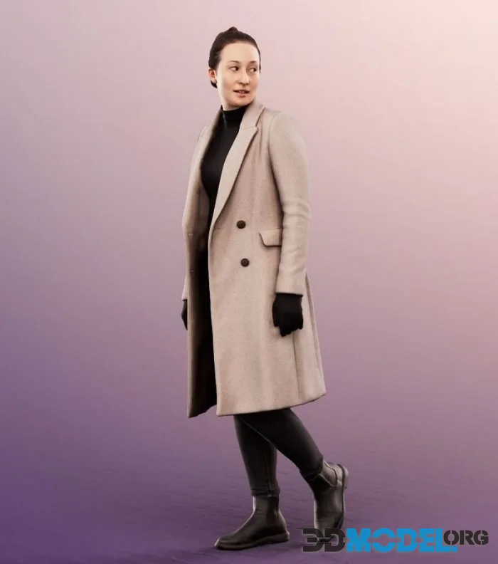 Walking Woman In Coat (PBR)