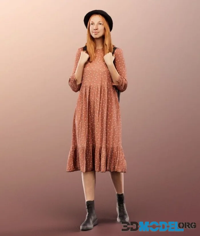 Walking Woman In Long Dress (PBR)