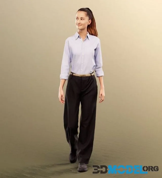 Walking Young Business Woman (PBR)