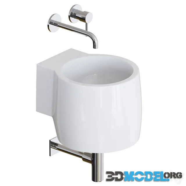 Wall-mounted washbasin sink