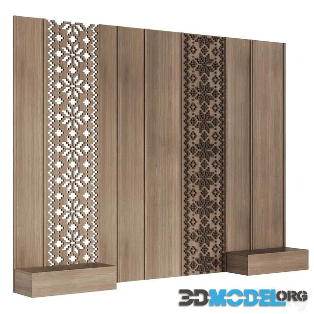 Wall panels headboard Russian ornament 021