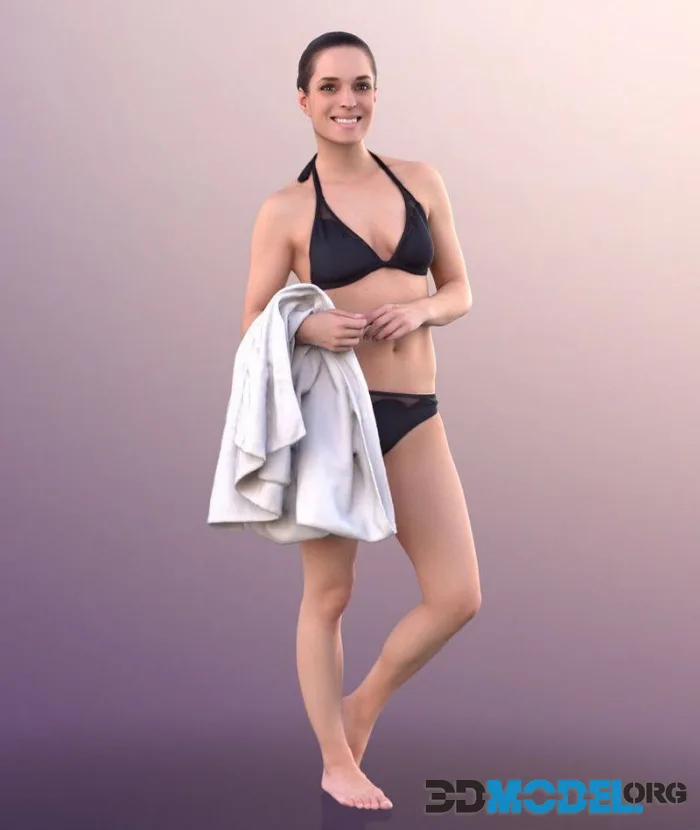 Woman In Bikini At Pool With Towel (PBR)