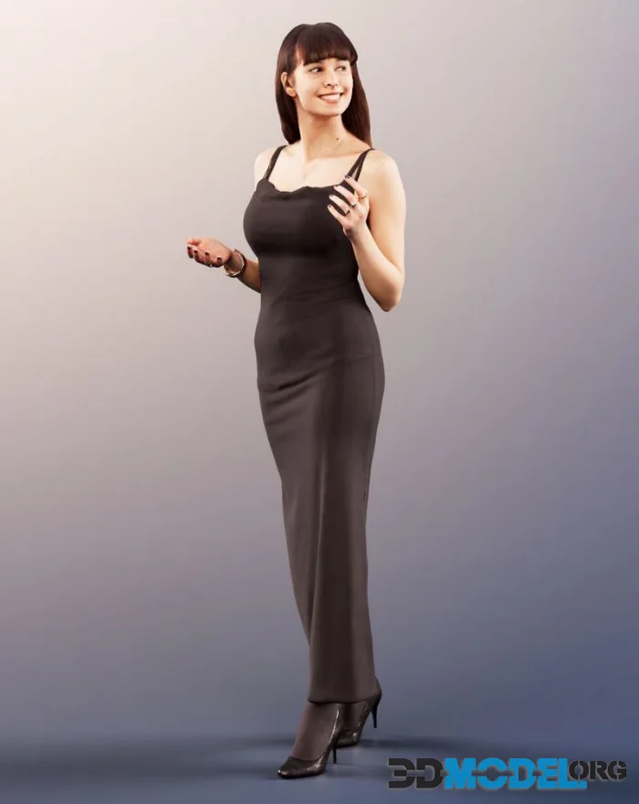 Woman In Evening Gown Talking And Gesturing (PBR)
