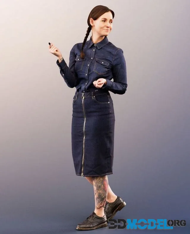 Woman jumpsuit office with tattoos (PBR)