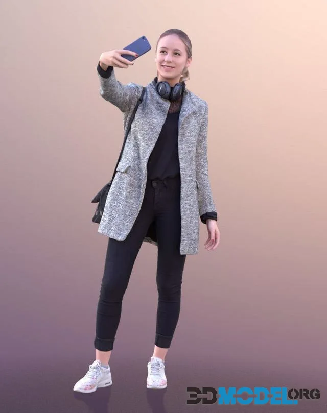Woman Standing Taking Selfie (PBR)
