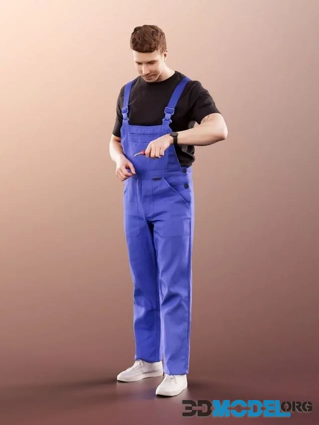 Working Man Mechatronics Engineer with Dungarees (PBR)