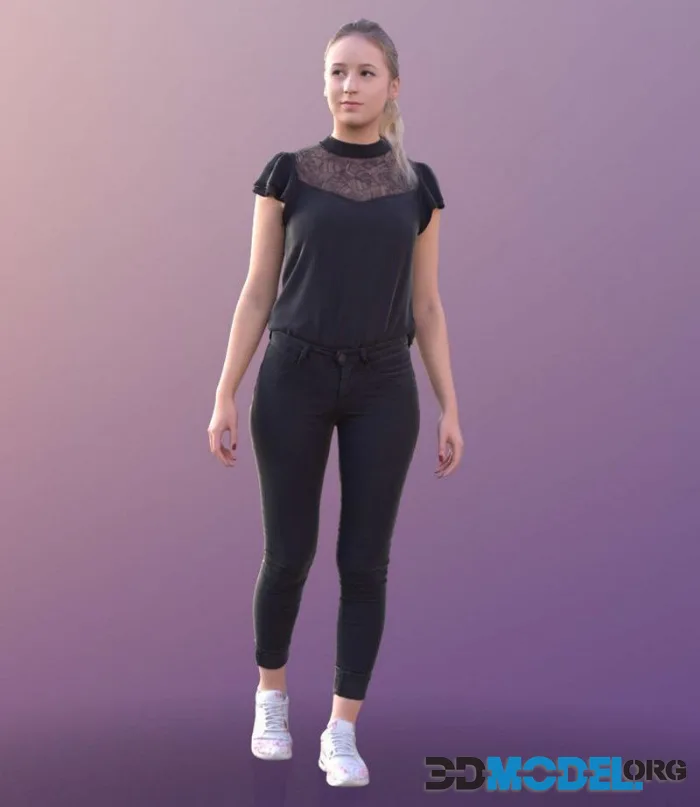 Young Elegant Woman Walking (PBR)