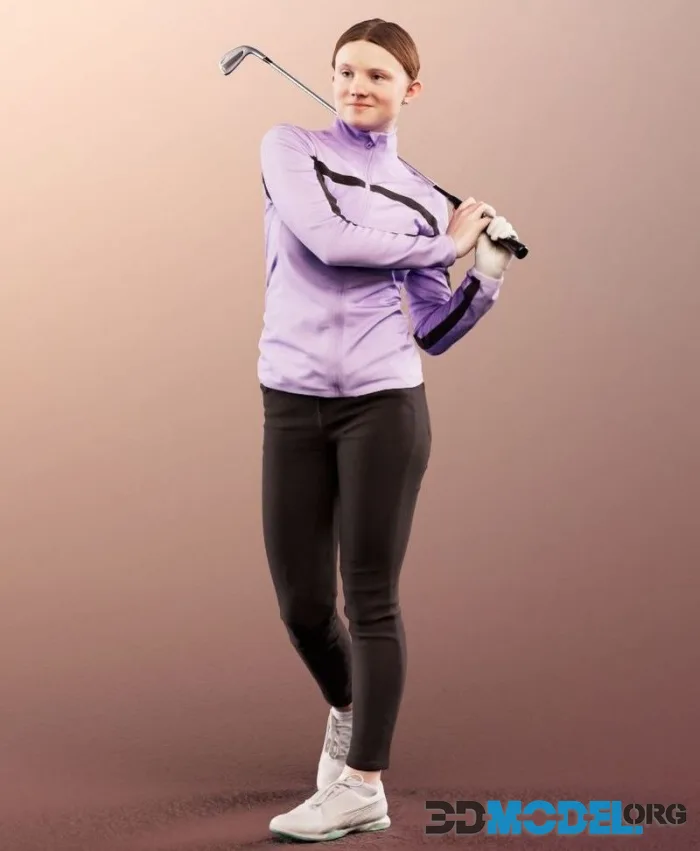 Young Golfer Golfplayer Girl Cart Caddy (PBR)