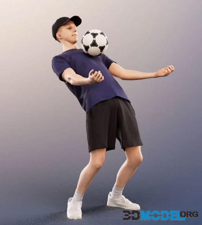 Young Man Playing Soccer (PBR)