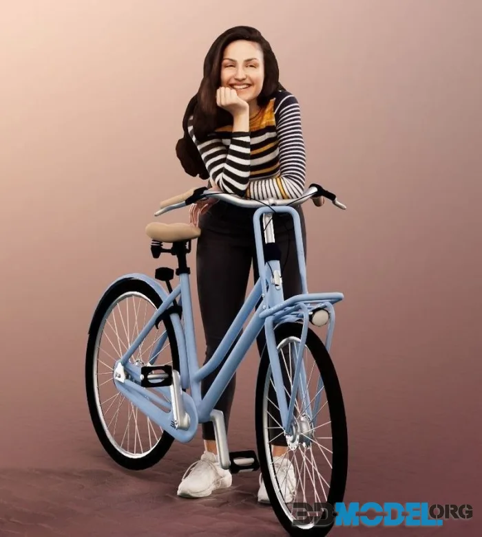 Young Woman With Bike (PBR)