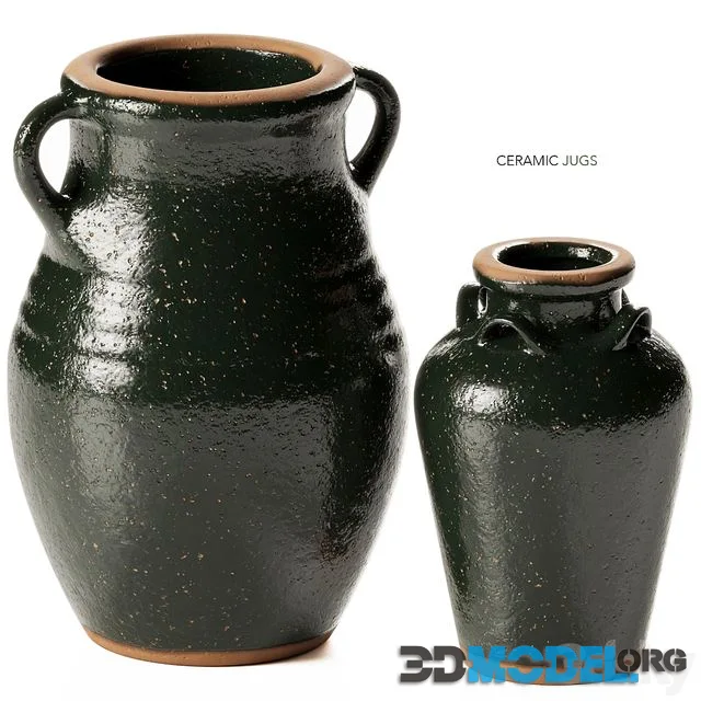 Zara Home – Green Ceramic Vases with Handles