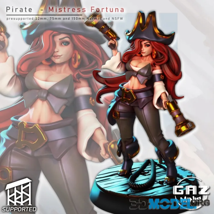 Gaz Minis - Pirate - Misstress Fortuna – Printable