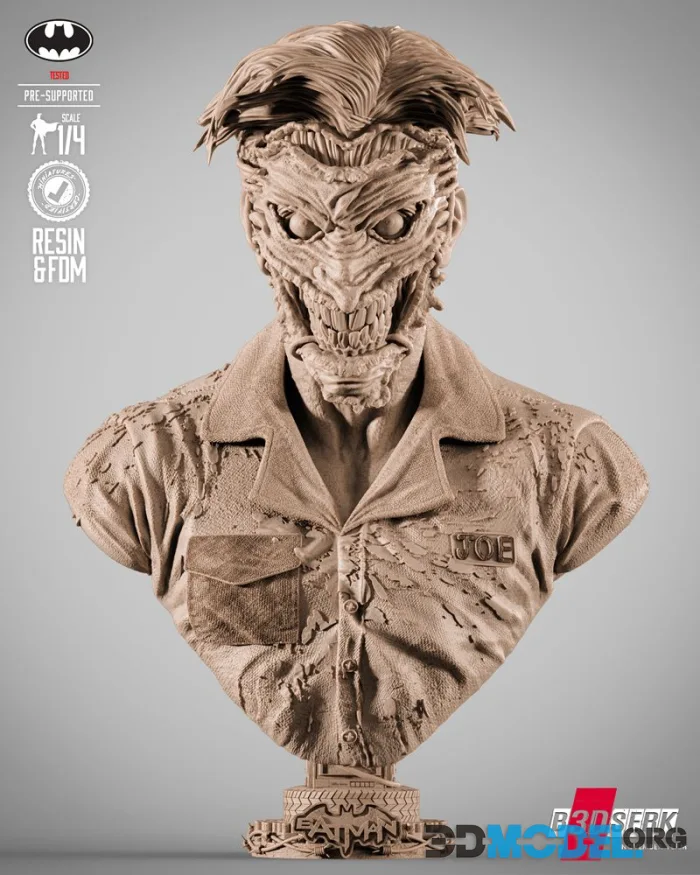 Bdserk - Joker Face Off Portrait Bust – Printable