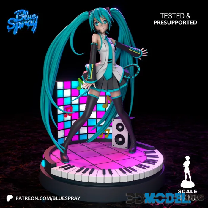 Blue Spray - Hatsune Miku – Printable
