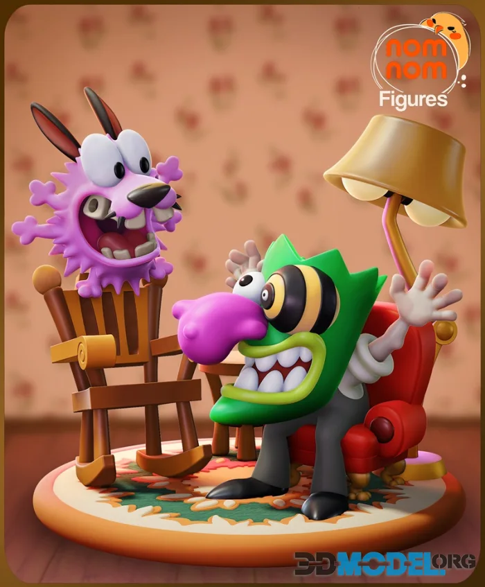 Nomnom Figures - Chibi Courage the Cowardly Dog – Printable