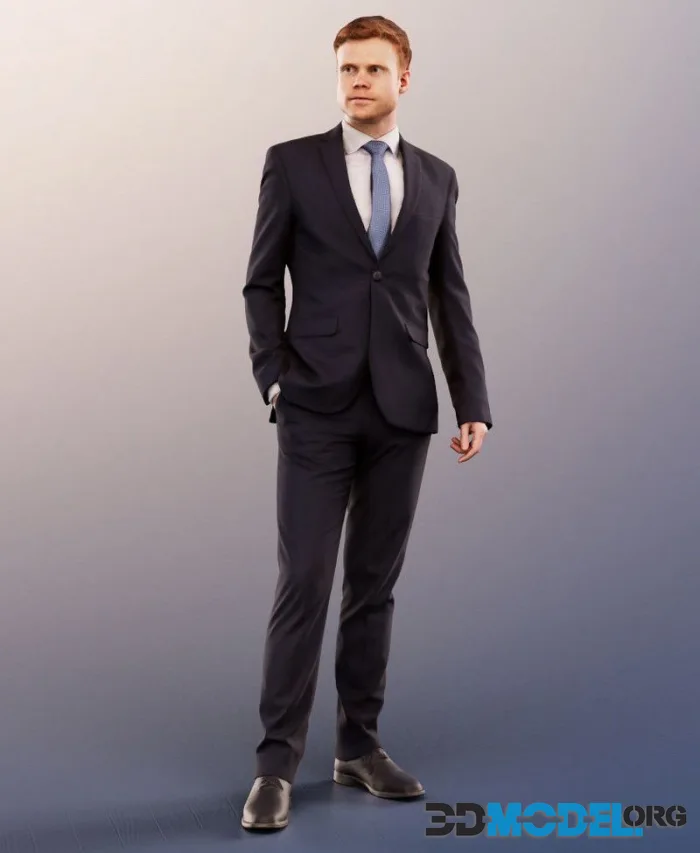 Standing Business Man low-poly (PBR)