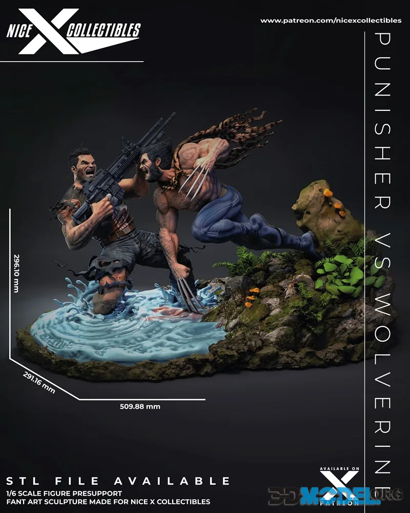 Nice X Collectibles - Wolverine vs Punisher – Printable