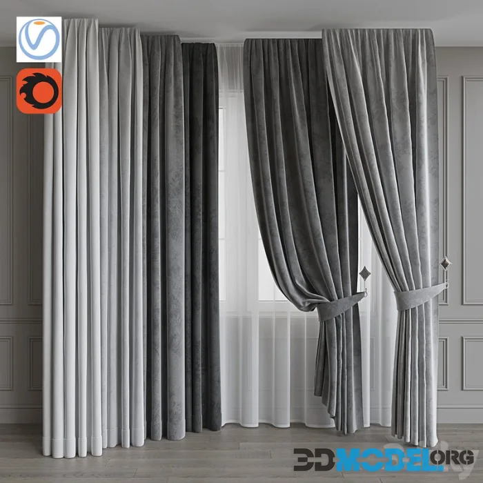 A set of curtains from velvet 36. Gray range