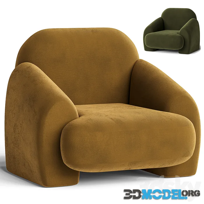 Armchair in bouclé fabric, Machoa