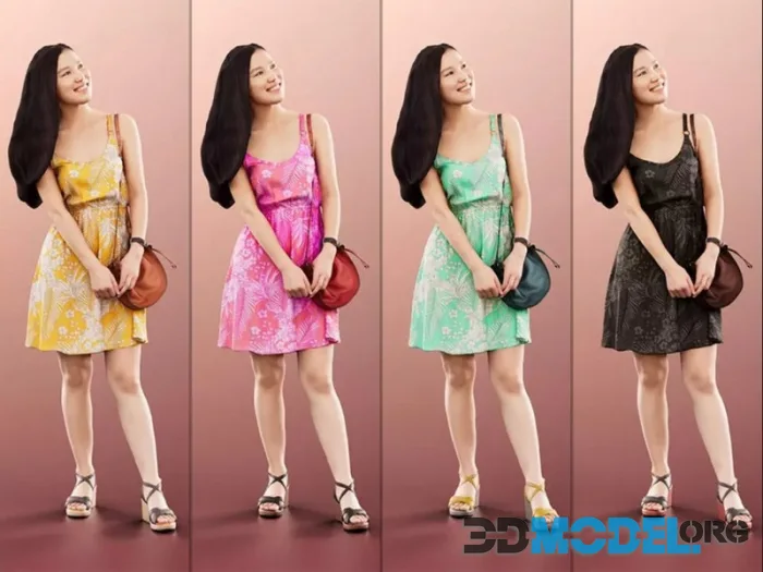 Asian Woman Summer Dress (PBR)
