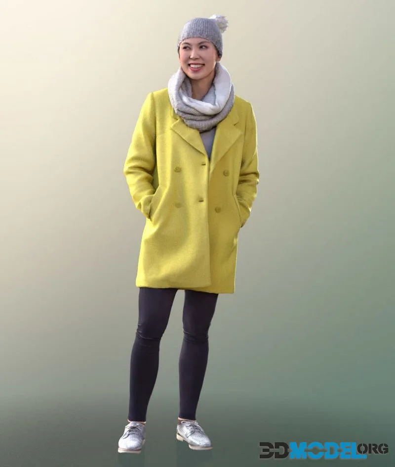Asian Woman warm coat winter autumn (PBR)