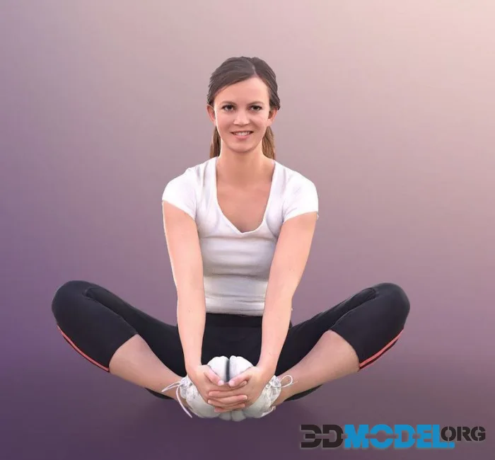 Athletic Woman Sitting In Yoga Pose (PBR)