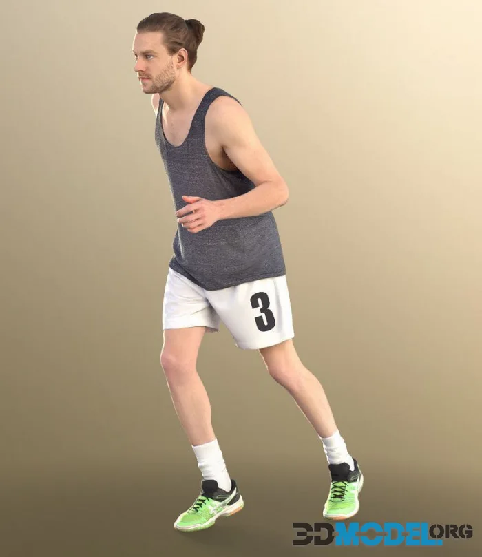 Athletic Young Man Running (PBR)