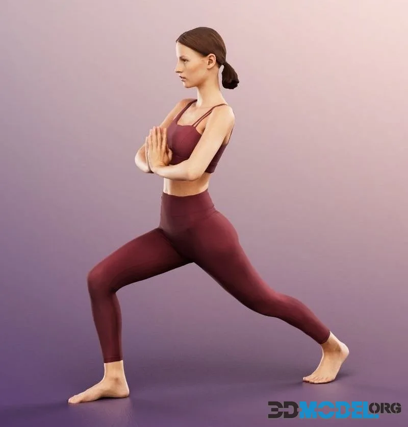 Athletik Woman Yoga Pose low-poly (PBR)