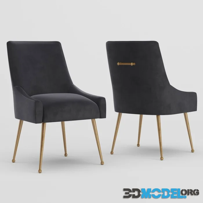 Beatrix Grey Velvet Side Chair