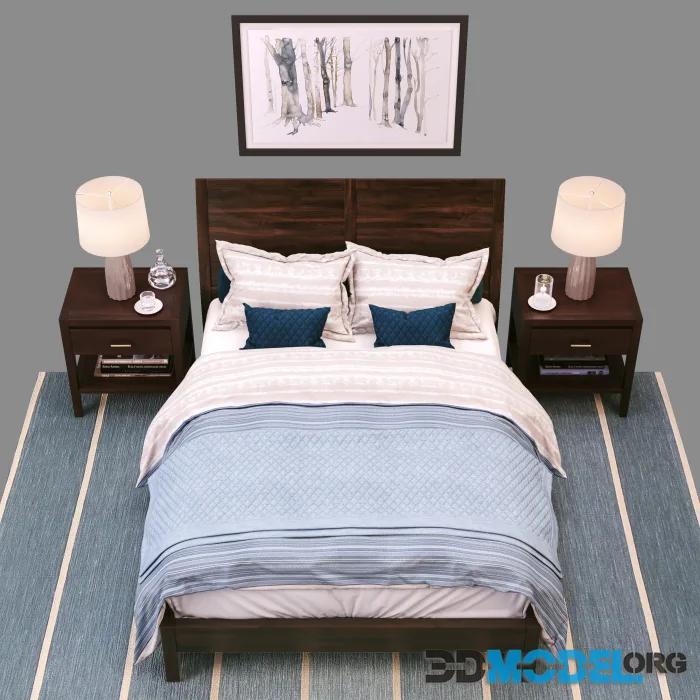 Bed – Crate & Barrel Dawson Clove Queen Sleigh Bed