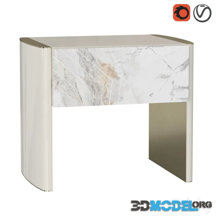 Bedside table LINFA by HESSENTIA Cornelio Cappellini