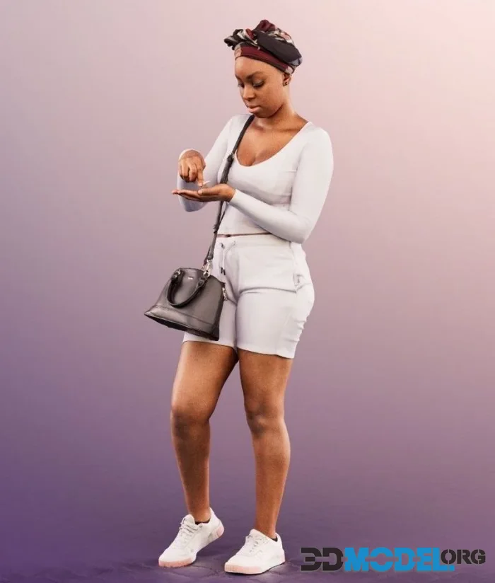 Black Woman Standing Pointing Her Hand (PBR)