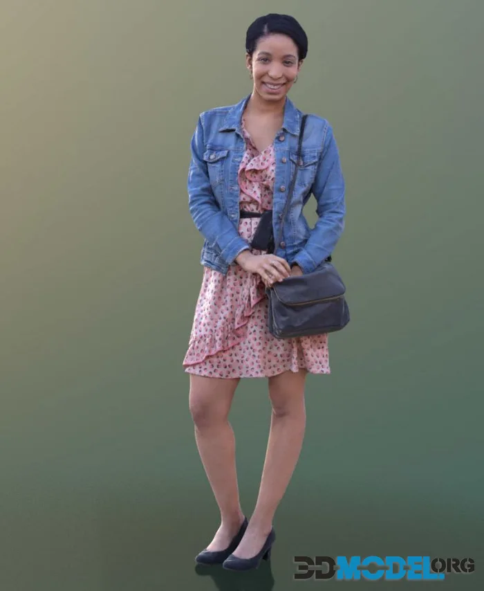 Black Woman Standing With Bag (PBR)
