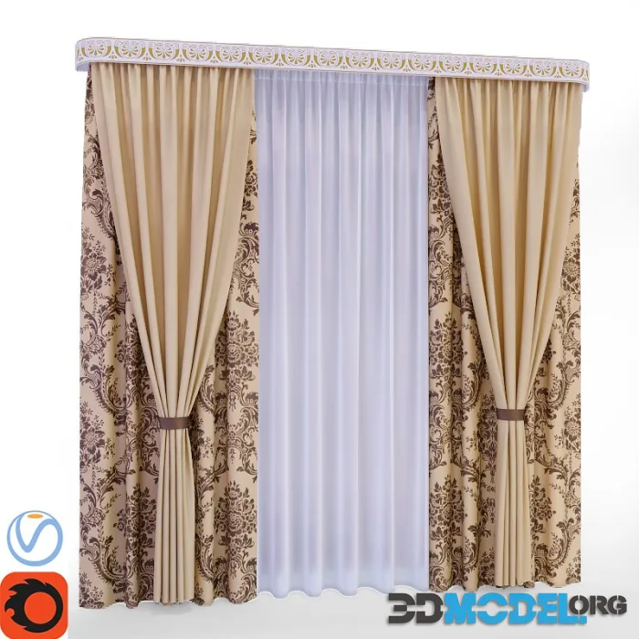 Blinds, curtain for classic style interior
